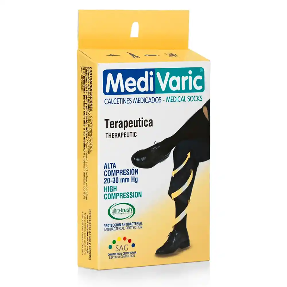 Medi Varic Calcetines Medicados De Soporte Negro 1 Und