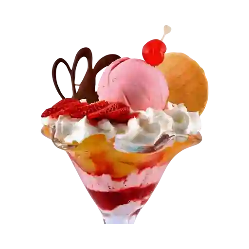 Helado fantasía de melocotón