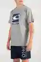 ONeill Camiseta Classic Flag Wave Masculina Gris Oscuro Talla S