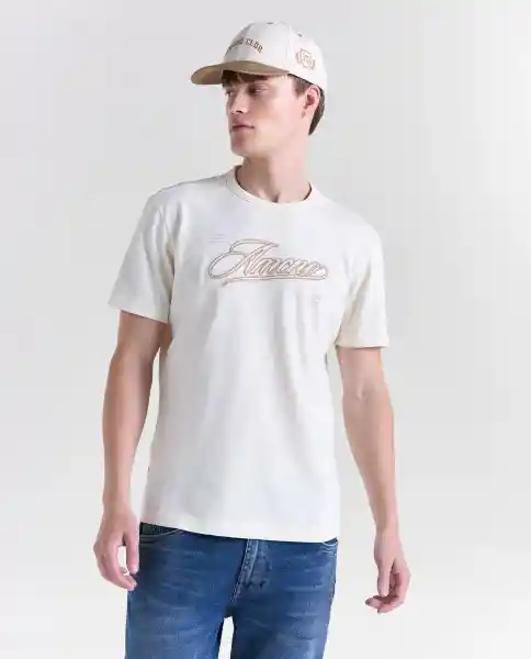 Camiseta Hombre Crudo Talla M 849G006_CRU110105 Americanino