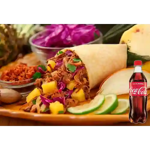 Combo Burro Pastor + Coca-cola Original 500 ml