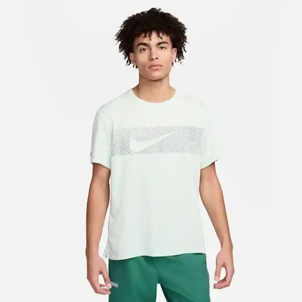 Nike Camiseta M Flash Miler Top Para Hombre Verde Talla S