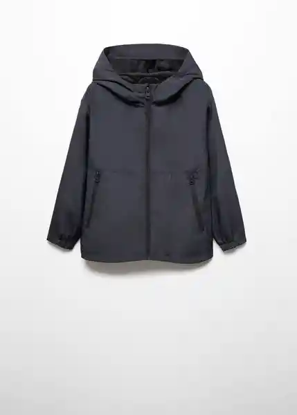 Abrigo Parka Kevin Negro Talla 07 Niños Mango