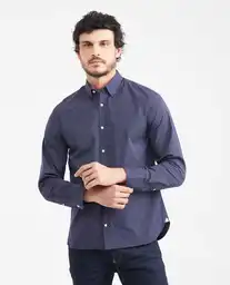Camisa Premium Mini Print Azul Dark Ultra Oscuro M Chevignon