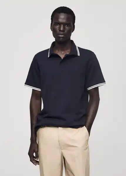 Polo Omarp-h Navy Talla S Hombre Mango