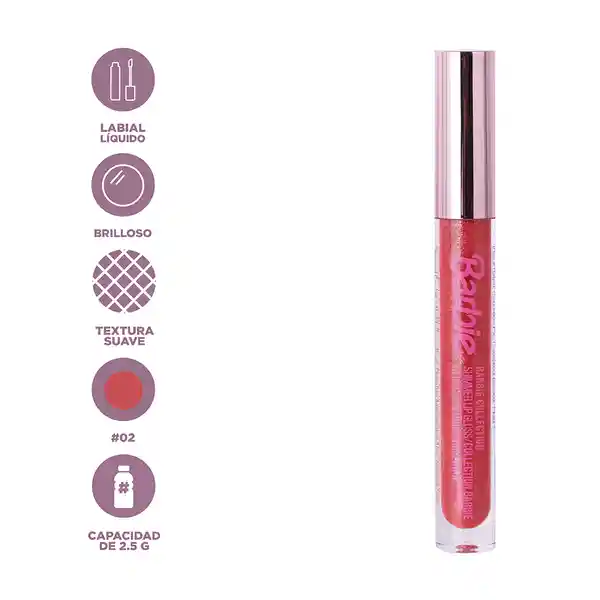 Brillo de Labios Serie Barbie Tono 02 Miniso