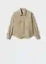 Sobrecamisa Aimee Khaki Talla L Mujer Mango