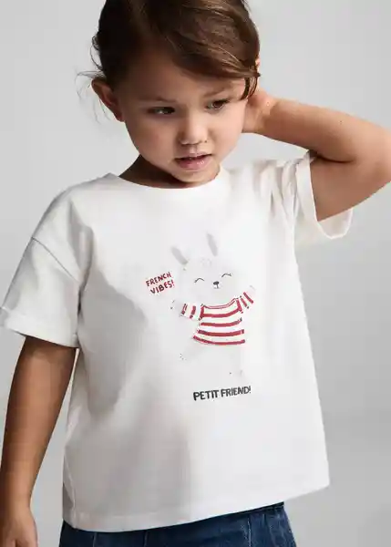 Camiseta Petit Offwhite Talla 66 Niñas Mango