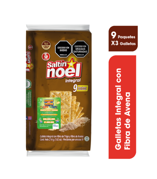 Saltin Noel Galletas Integrales con Fibra de Trigo y Avena 216 g