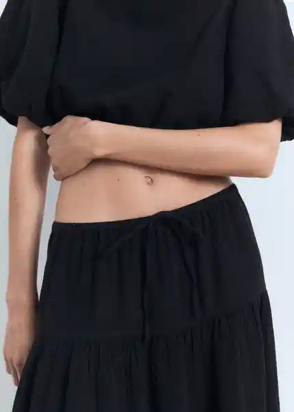 Falda Kimolos Negro Talla XS Mujer Mango