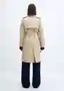 Gabardina Trench Polana Piedra Talla XL Mujer Mango