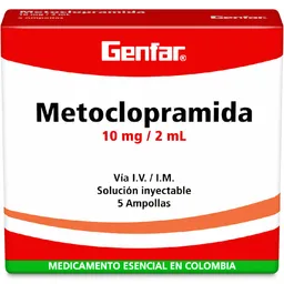 Genfar Metoclopramida Solución Inyectable Ampolla (10 mg)