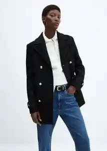 Abrigo Proa Negro Talla 24 Mujer Mango