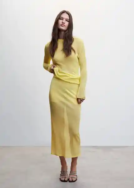 Jersey Yelly Amarillo Pastel Talla S Mujer Mango