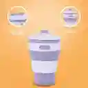Vaso Plástico Plegable de Silicona Púrpura 350 mL Serie Miniso