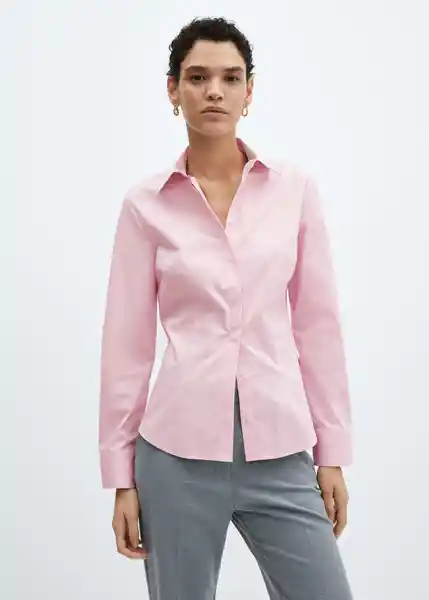 Camisa Sofía Rosa Talla L Mujer Mango
