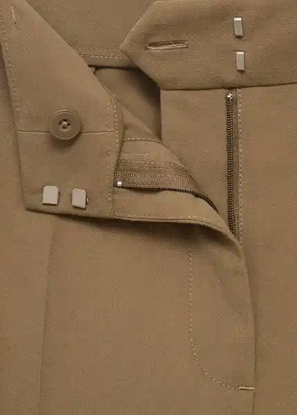 Pantalón Carlos Khaki Talla 36 Mujer Mango