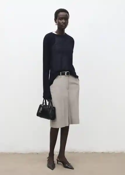 Jersey Pili Marino Talla M Mujer Mango