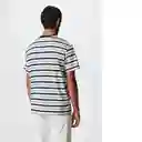 Camiseta Stripe01-H Blanco Talla Xs Hombre Mango