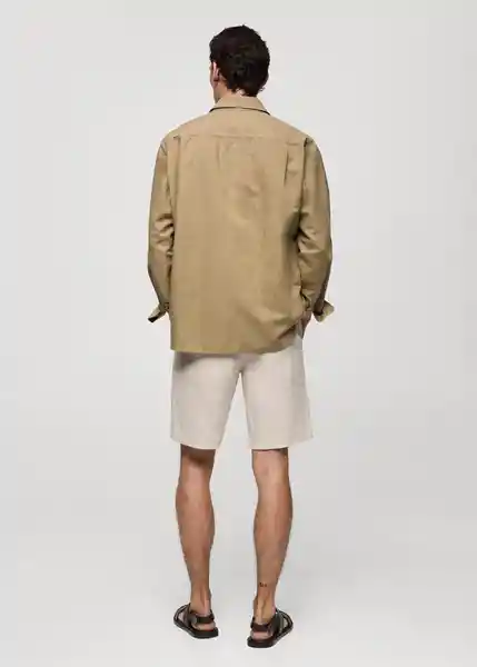 Camisa Avispag Khaki Talla XXL Hombre Mango