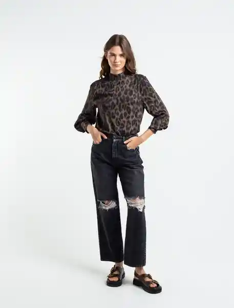 Camisa París Mujer Café Verdoso Oscuro Talla S 519E312 Naf Naf