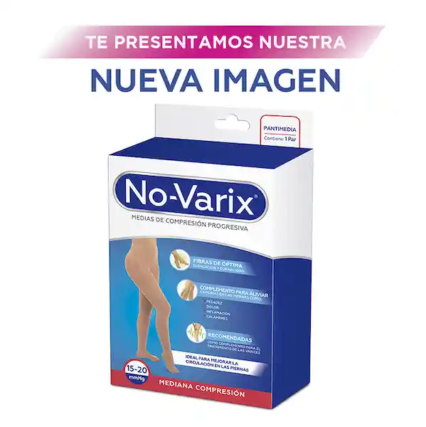 No-Varix Pantimedia Fibras 4G 15-20 Mm/Hg Beige Large