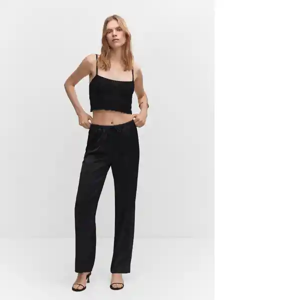 Pantalón Sati Negro Talla S Mujer Mango