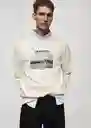 Buzo Sudadera City Beige Talla M Hombre Mango