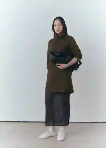 Vestido Taldote Khaki Talla XS Mujer Mango