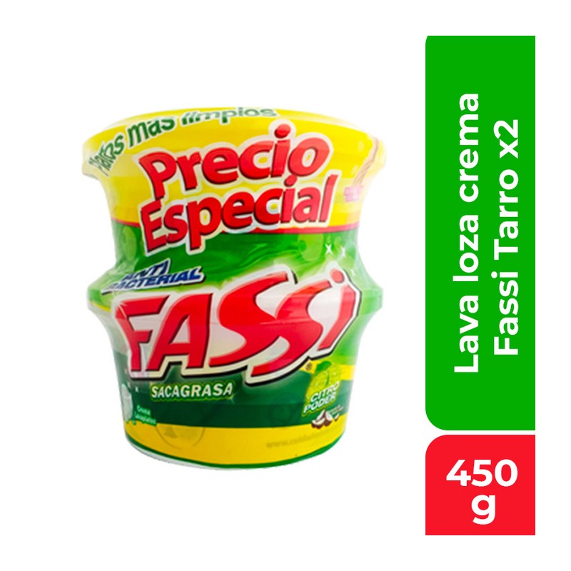 Fassi Lavaloza en Crema Saca Grasa Limón 2 x 450 g