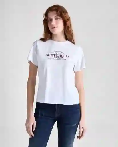 Camiseta Mujer Blanco Talla M 609G090_BLA110601 Americanino