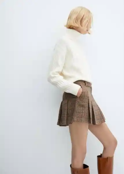 Falda Leyre Beige Talla 36 Mujer Mango