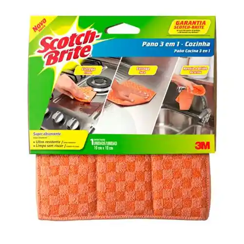 Scotch Brite Microfibras Cocina 3 En 1 Brit Paq