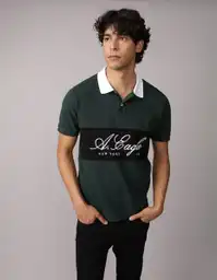 Polo Hombre Verde Talla Large 4570300 American Eagle