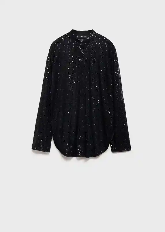 Camisa Xurano Negro Talla S Mujer Mango