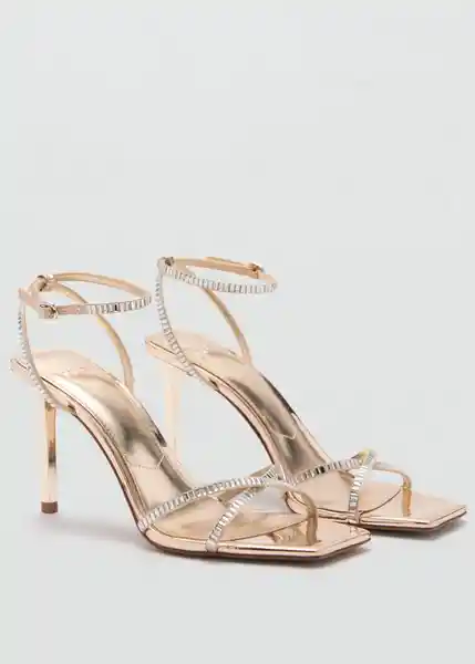 Sandalias Atempo Oro Talla 40 Mujer Mango