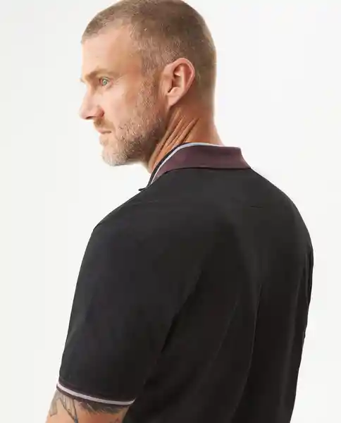 Camiseta Contrast Fabric Poloshirt Negro Noche T L Chevignon