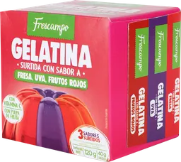 Frescampo Gelatina Surtida de Fresa Uva y Frutos Rojos