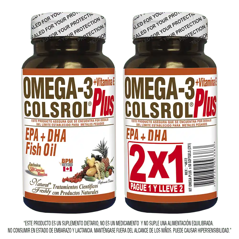 Natural Freshly Pack Suplemento Alimenticio Omega 3 Colsrol