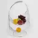 Frutero de 2 Niveles de 45  cm en Acero Inoxidable. Color Plata. Sku 199629