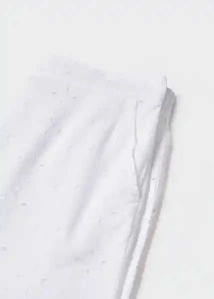 Pantalón Bordó-h Blanco Talla S Mujer Mango