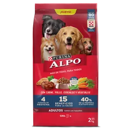 Comida para perros Alpo Adultos con carne,pollo,cereales y vegetales x 2kg
