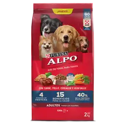 Comida para perros Alpo Adultos con carne,pollo,cereales y vegetales x 2kg