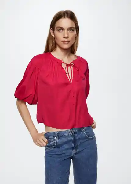 Blusa Tapu-W Fucsia Talla M Mujer Mango