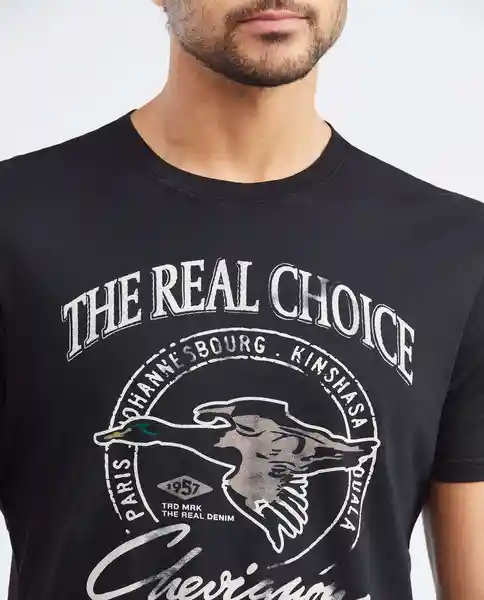 Graphic Duck T-shirt M/c Negro Sombrío Ultraoscuro Talla Xxl Hombre Chevignon