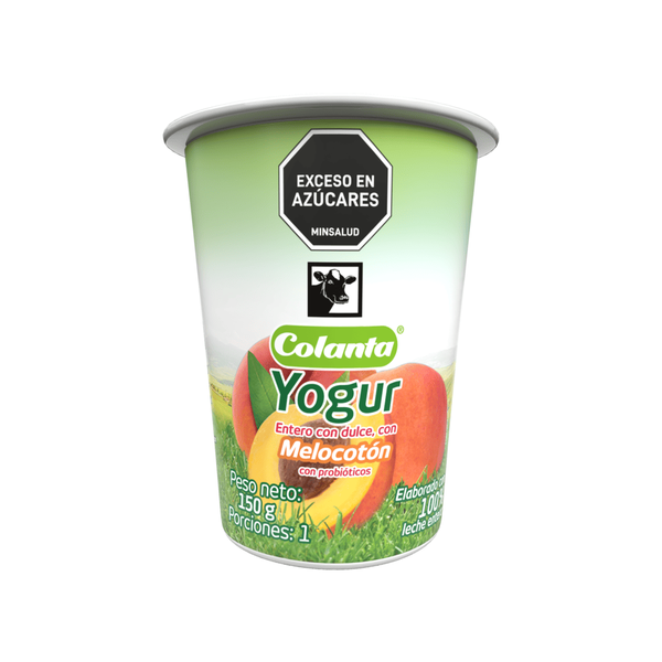 Yogur Entero Melocotón Colanta Vaso 150 g