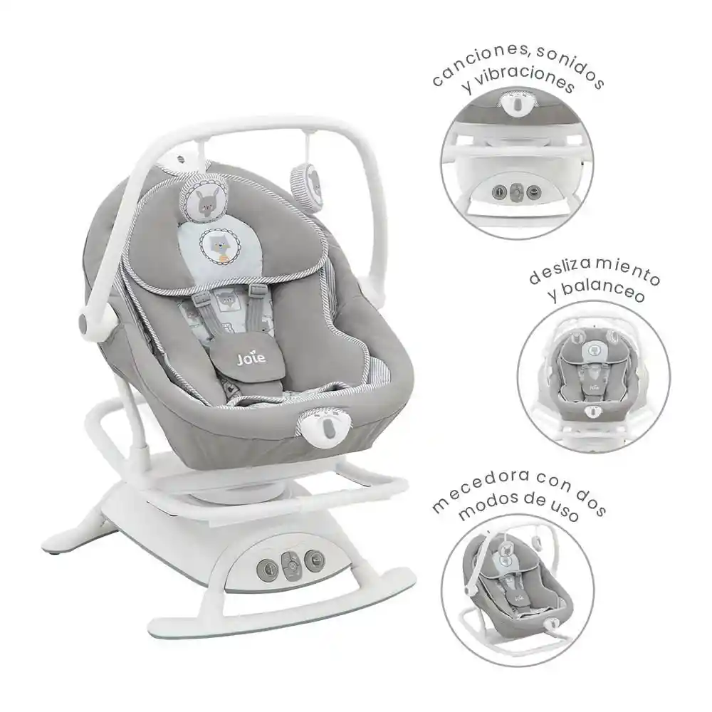Silla Mecedora Bebé 2 en 1 Sansa Portrait de Joie Gris