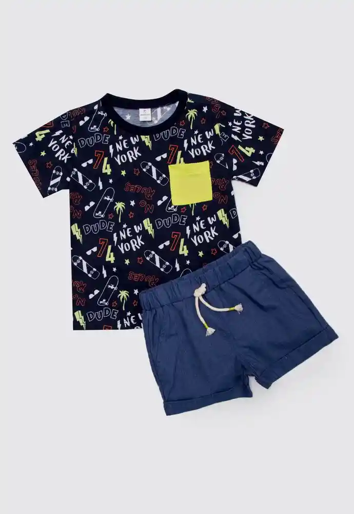 Conjunto Corto 2t - Azul