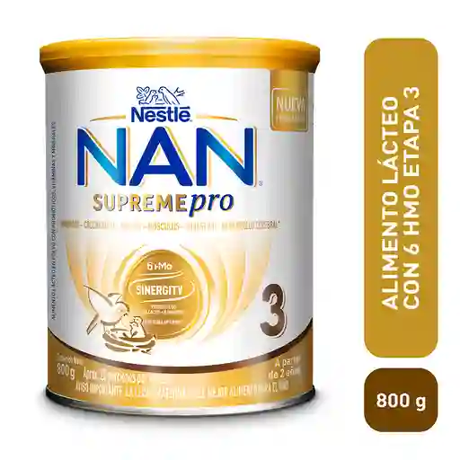 Alimento Lácteo Nan Supremepro Etapa 3 Con 6 HMO Lata X 800 g