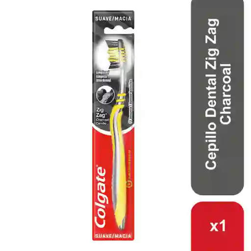 Cepillo de dientes suave Colgate Zig Zag Charcoal x1